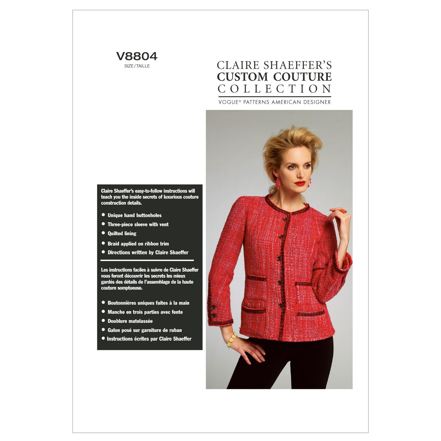 Vogue Patterns V8804 Size A5 6-8-10-12-14 Misses' Jacket